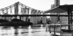 Story Bridge In Brisbane. Black And White Stock Photo