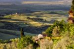 View Of Val D'orcia In Tuscany Stock Photo