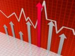 Business Chart Graph Background With Growing Arrows Stock Photo