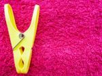 Yellow Plastic Clip Stock Photo