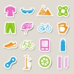 Bicycle Icons Set Stock Photo