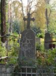 Crosses On Graves Cemetery And Fences  Stock Photo