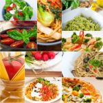 Healthy Vegetarian Vegan Food Collage Stock Photo