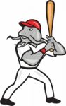 Catfish Baseball Hitter Batting Full Isolated Cartoon Stock Photo