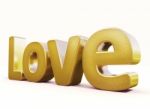 Big Gold Love Stock Photo