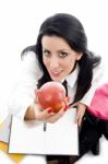 Student Holding An Apple Stock Photo