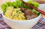 Duck Noodle Soup Stock Photo