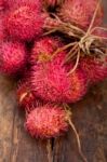 Fresh Rambutan Fruits Stock Photo