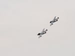 Two De Havilland Vampires Circling Over Dunsfold Airfield Stock Photo