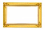 Golden Wood Picture Frame Stock Photo