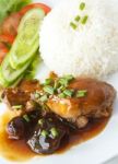 Thai Food Chicken Stew And Steamed Rice Stock Photo