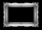 Retro Silver Picture Frame On Black Background Stock Photo