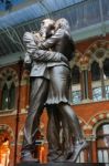 Statue On Display At St Pancras International Station Stock Photo