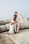 Pre Wedding Outdoor Romantic Stock Photo