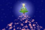 Christmas Tree With Stars Stock Photo