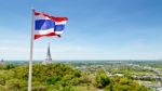 Thai Flag Waving In The Wind Stock Photo