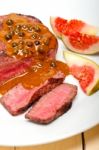 Green Peppercorn Beef Filet Mignon Stock Photo