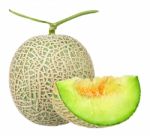 Japanese Melon Isolated On The White Background Stock Photo