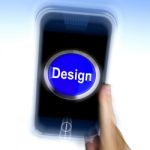 Design On Mobile Phone Shows Creative Artistic Designing Stock Photo