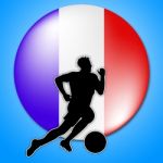 Soccer Player Means National Flag And Football Stock Photo