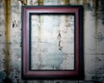 Picture Frame On Old Wall Stock Photo