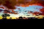 Sunset Landscape In Zambia Stock Photo