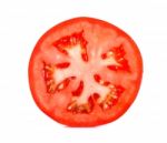 Slice Tomato Isolated On The White Background Stock Photo