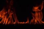 Beautiful Fire Flames On Black Background Stock Photo