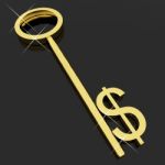 Key With Dollar Sign Stock Photo