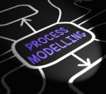 Process Modelling Arrows Shows Illustration Of Business Processe Stock Photo