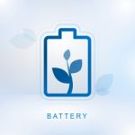 Clean Energy Concept With Battery Stock Photo