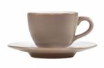 Brown Coffee Cup And Saucer Stock Photo