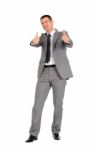 Businessman With Thumb Up Stock Photo