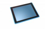 Blue Tablet Computer Stock Photo