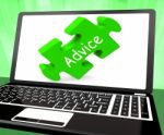 Advice Laptop Means Guidance Advising Or Suggest
 Stock Photo