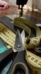 Tailor, Tailoring Table And Utensils Stock Photo