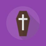 Halloween Flat Icon. Coffin Stock Photo