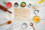 Baking Background With Baking Paper Stock Photo