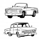 Hand Drawing Classic Car, Vintage Car- Illustration Stock Photo