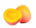 Ripe Mango Isolated On The White Background Stock Photo