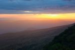 Majestic Sunset In The Mountains Landscape Stock Photo