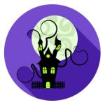 Halloween House Icon Represents Trick Or Treat And Apartment Stock Photo