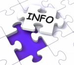 Info Puzzle Shows Information And Knowledge Stock Photo