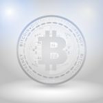 Silver Bitcoin Digital Currency Stock Photo