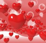 Heart Balloons On Background Means Passion Love And Romance Stock Photo