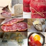 High Protein Food Collection Collage Stock Photo