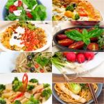 Healthy Vegetarian Vegan Food Collage Stock Photo