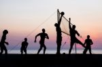 Beach Volleyball Stock Photo