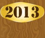 Golden Sign With 2013 New Year Stock Photo