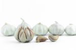 Garlic Isolated On White Background Stock Photo